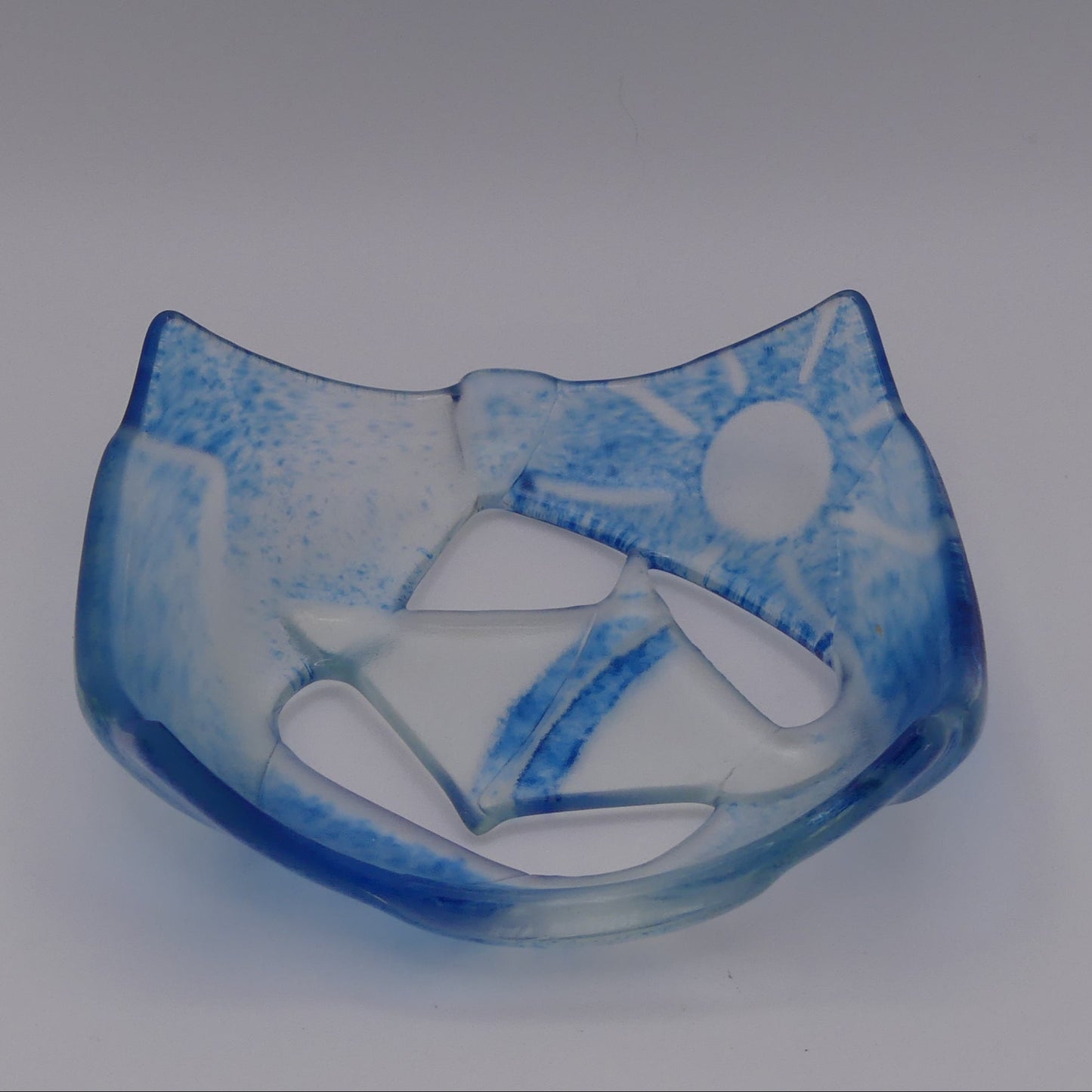 Bougeoir ajouré bleu soleil