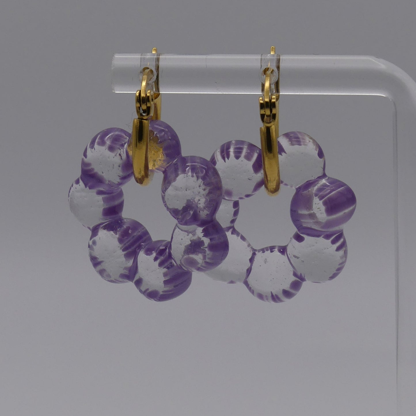 Boucles d'oreilles violet