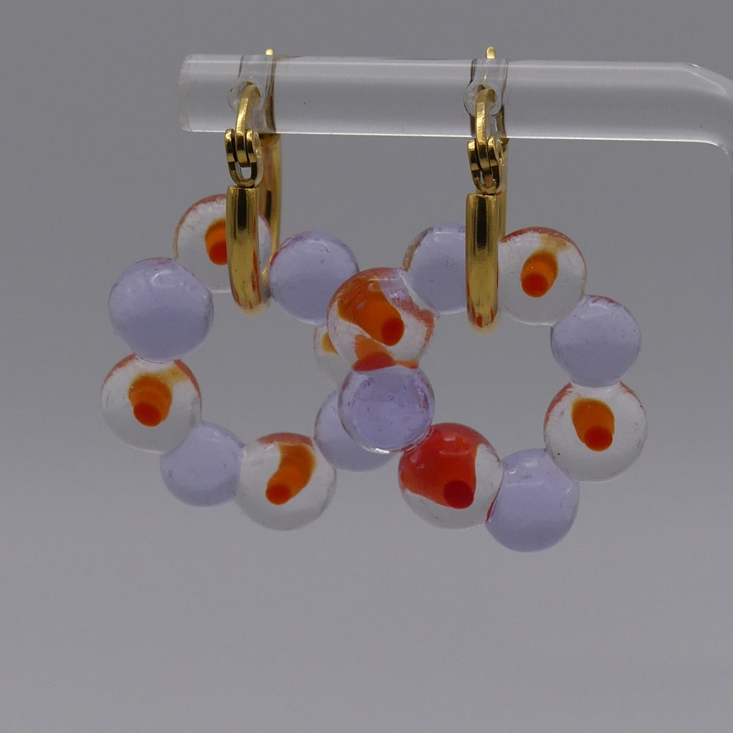 Boucles d'oreilles orange violet
