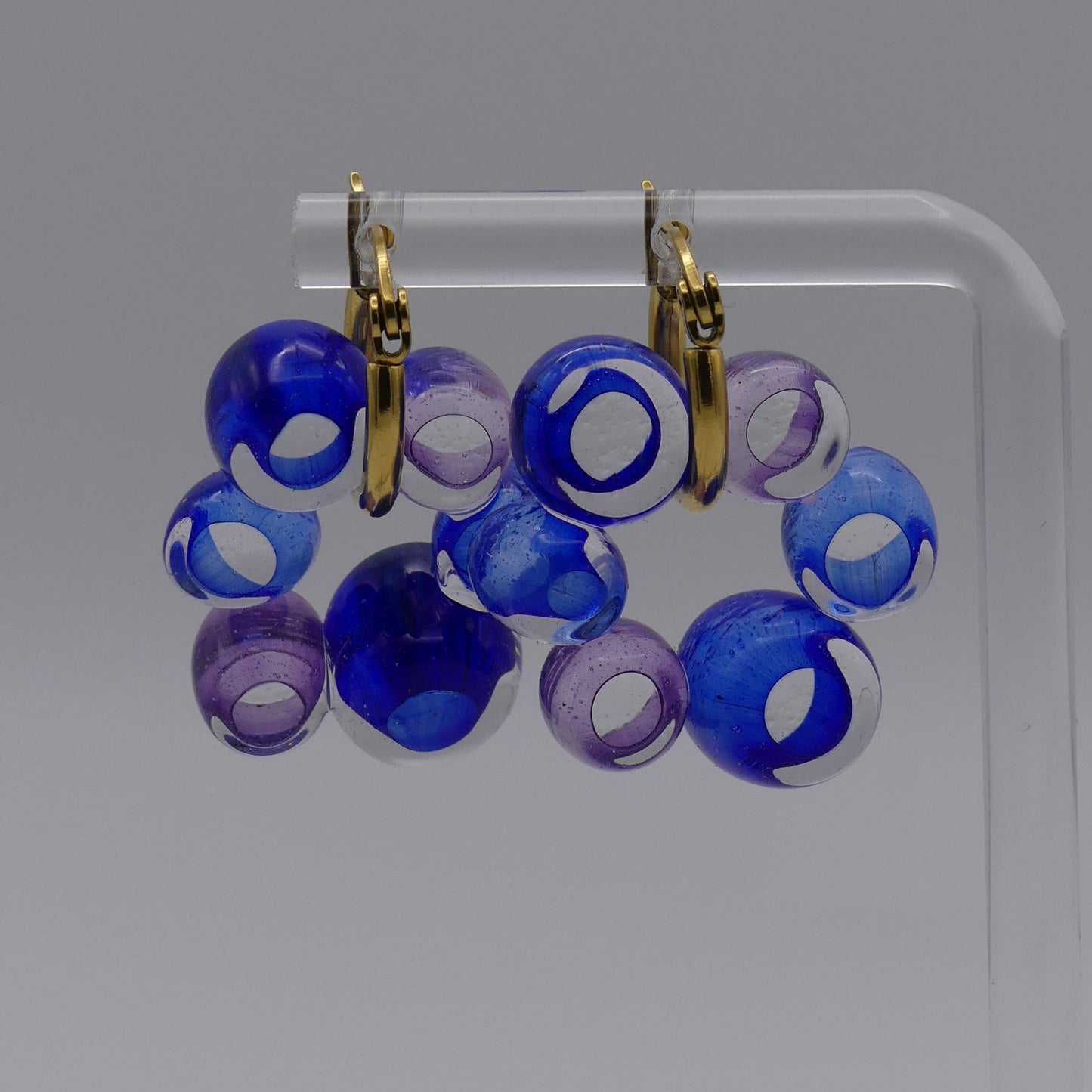 Boucles d'oreilles bleu violet