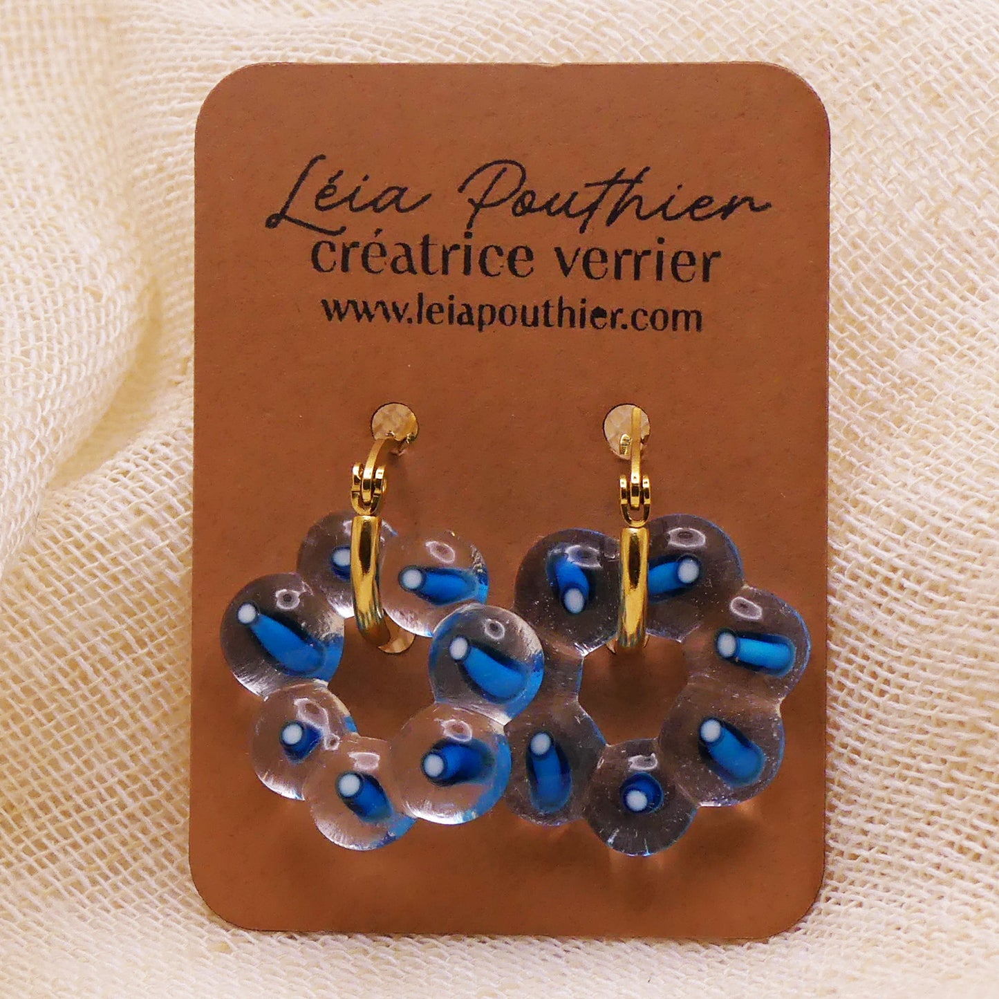 Boucles d'oreilles bleues