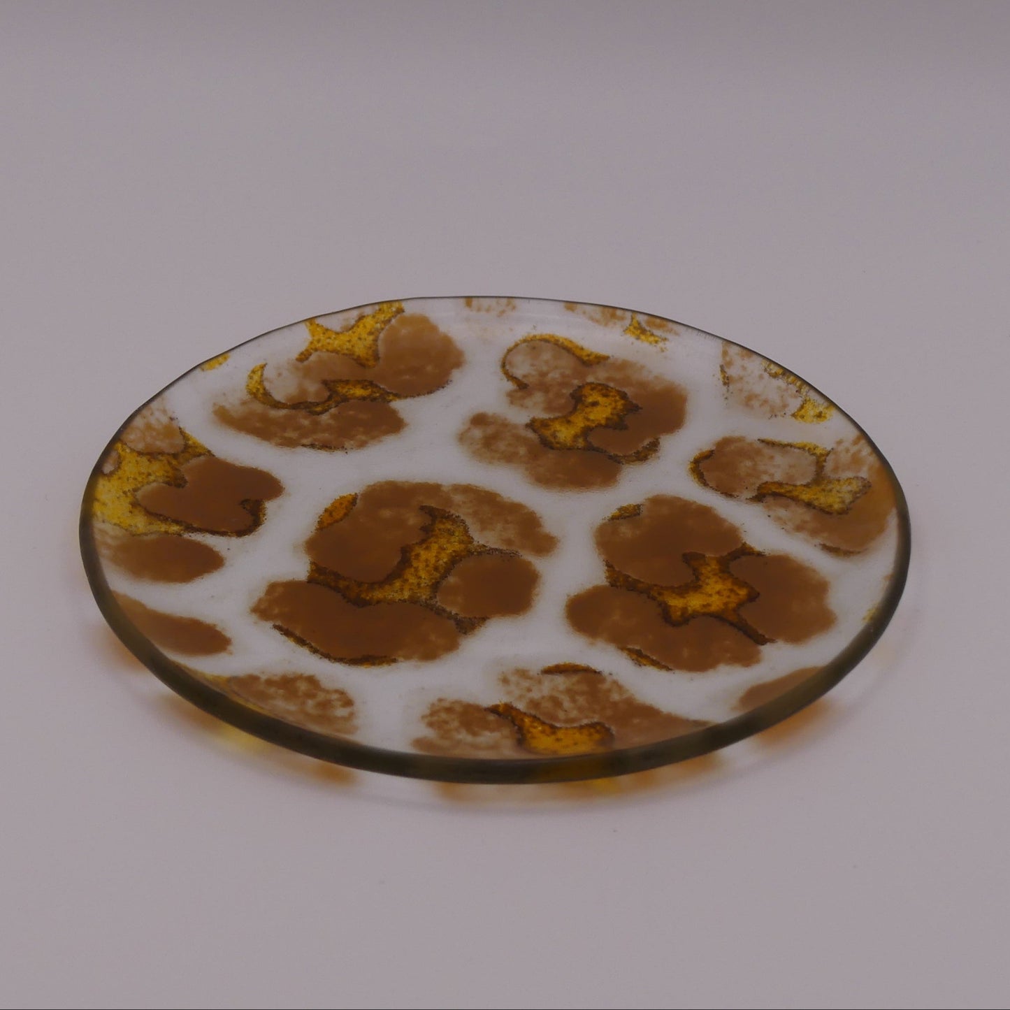 Assiette à thé léopard marron
