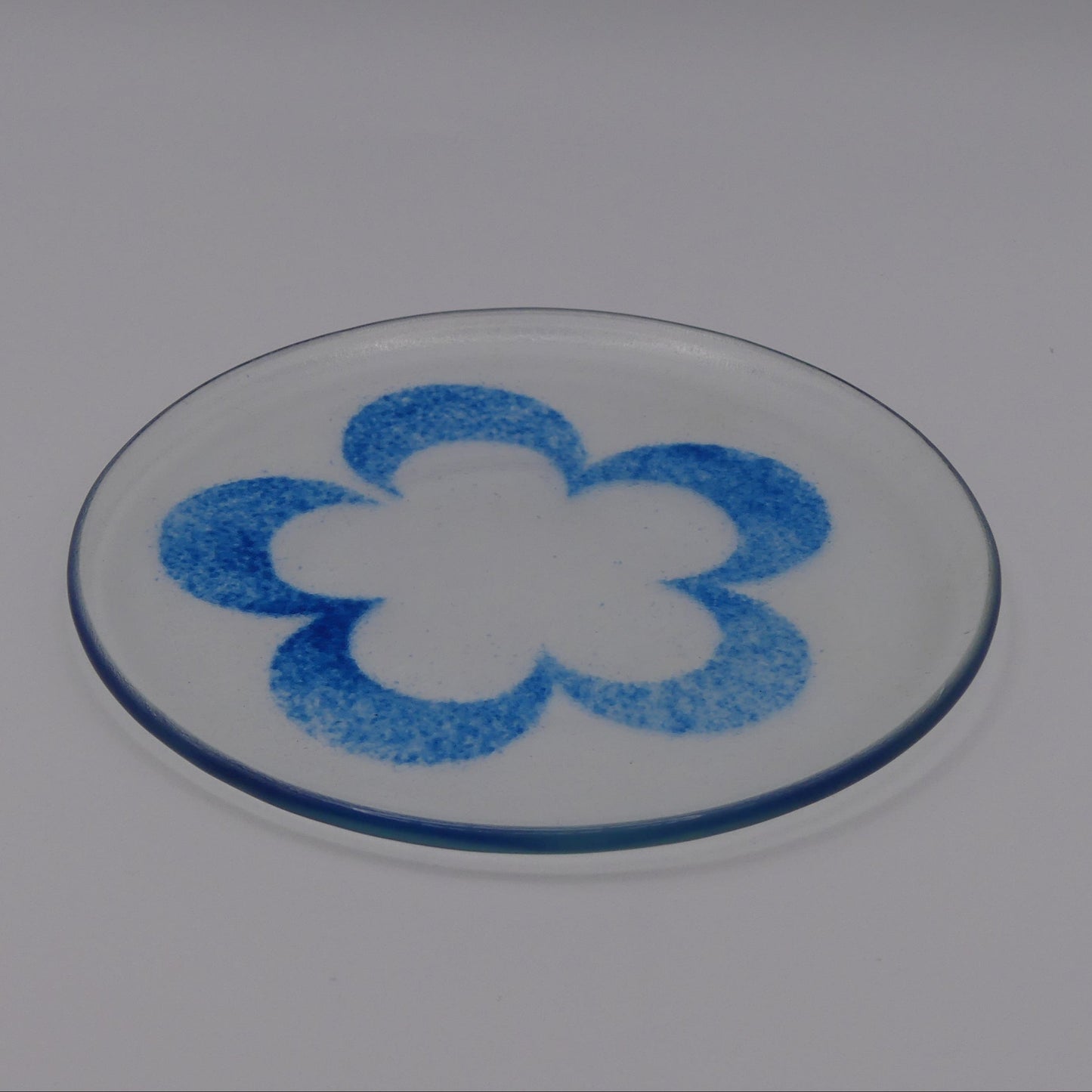 Assiette à thé fleur bleu