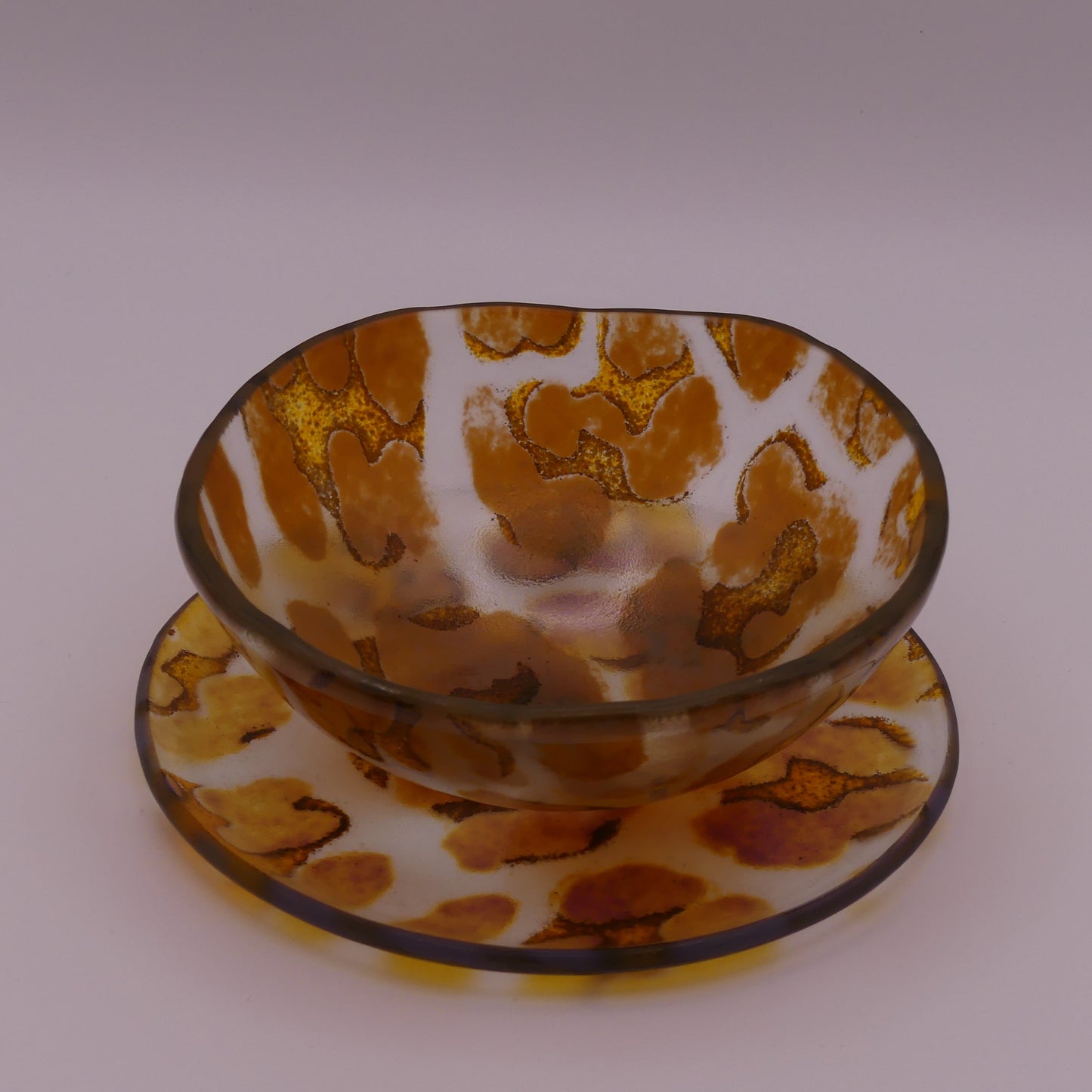 Assiette à thé léopard marron