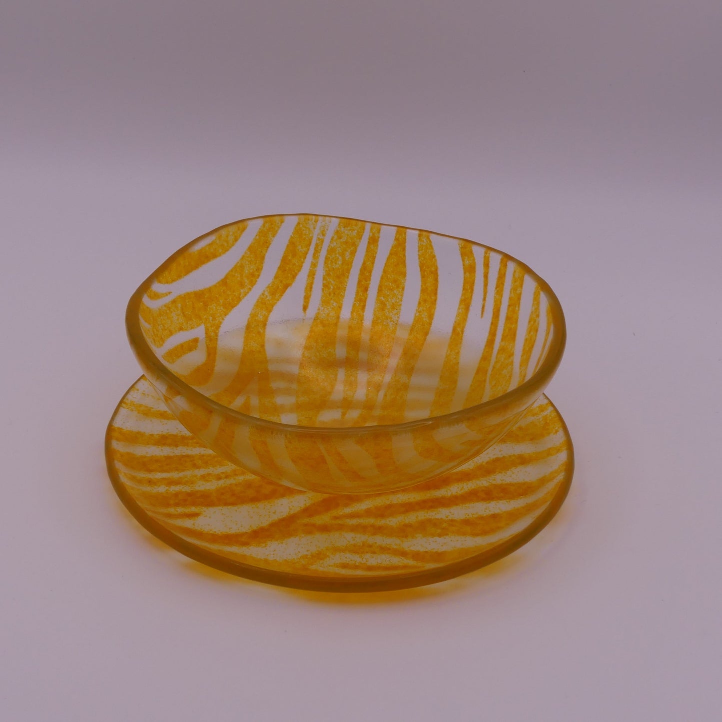 Assiette à thé zèbre orange
