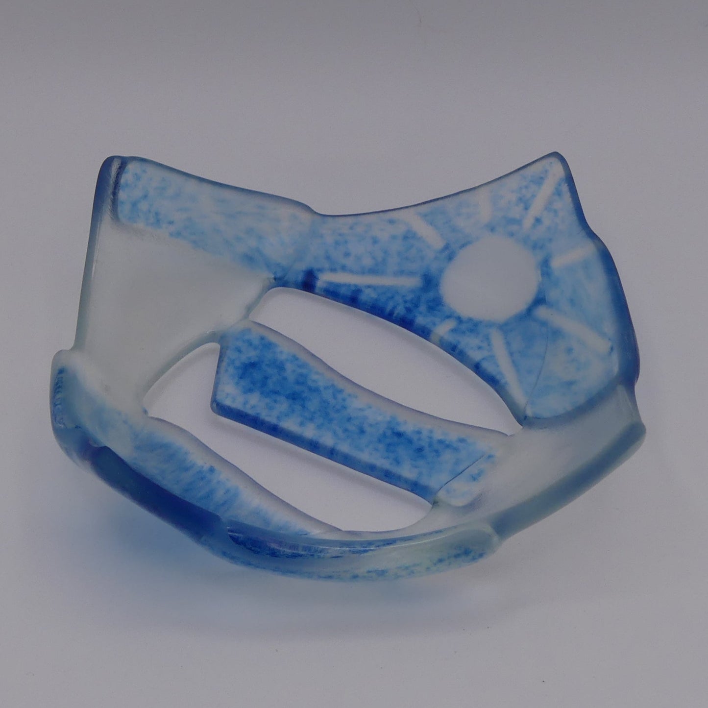 Bougeoir ajouré bleu soleil