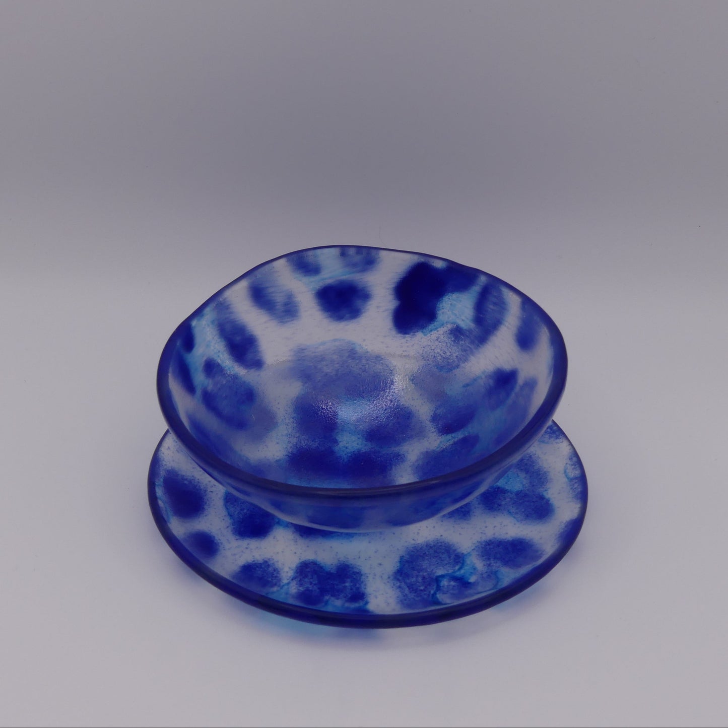 Assiette à thé léopard bleu foncé