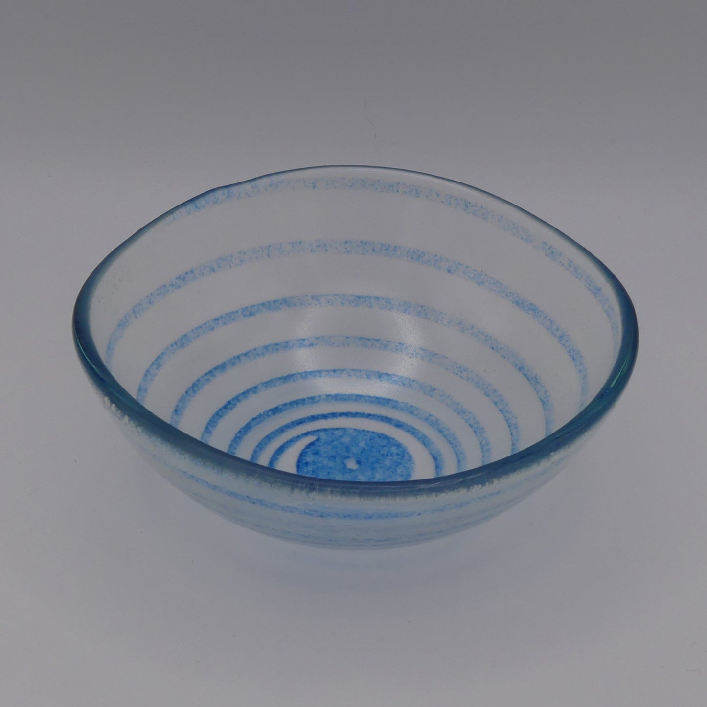 Bol spirale bleu transparent