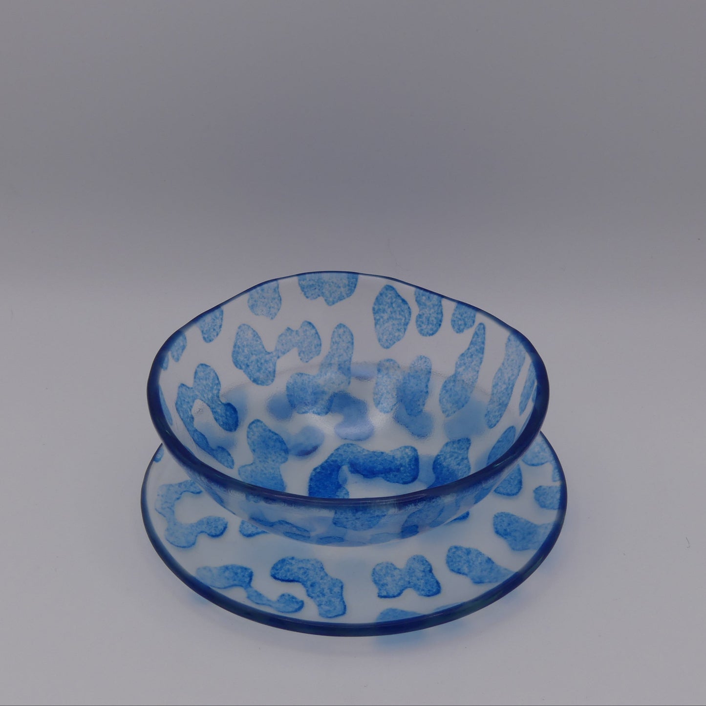 Assiette à thé léopard bleu