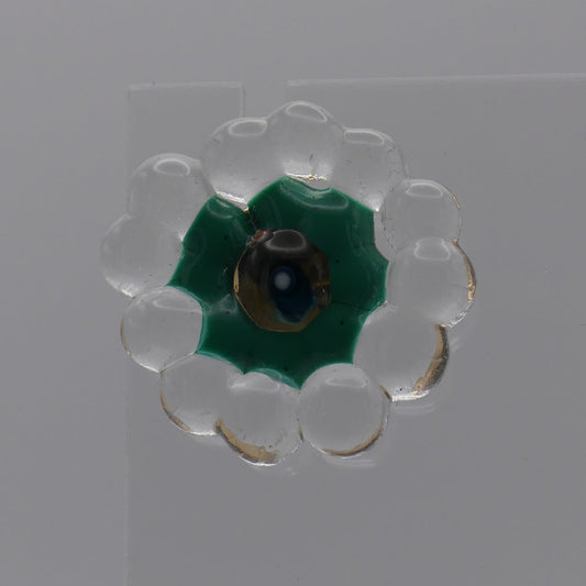 Broche vert transparent
