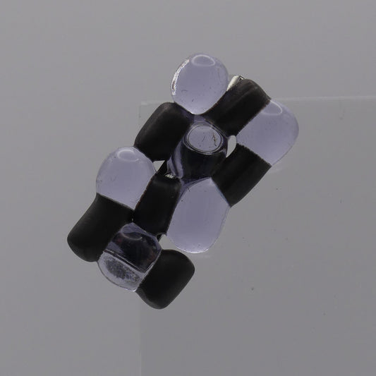 Broche violet transparent argenté