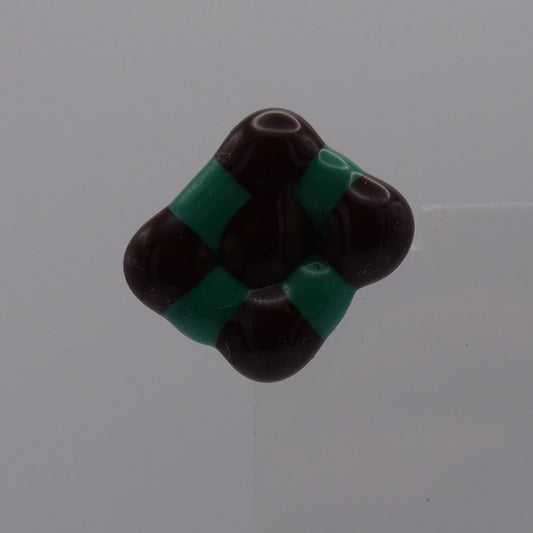 Broche vert marron