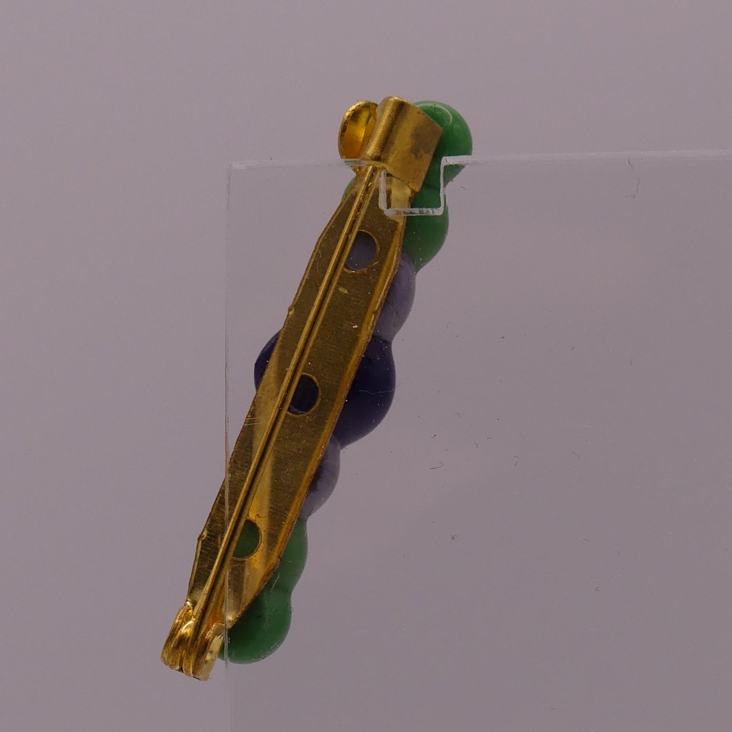 Broche bleu vert argenté