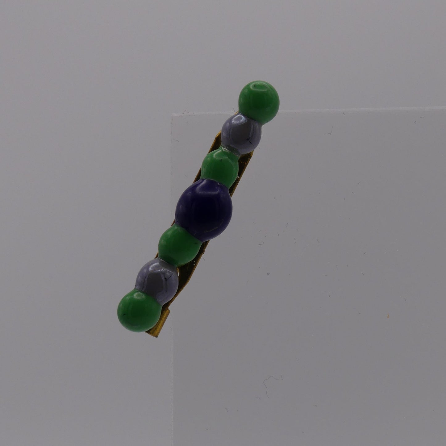 Broche bleu vert argenté