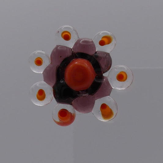 Broche orange violet transparent