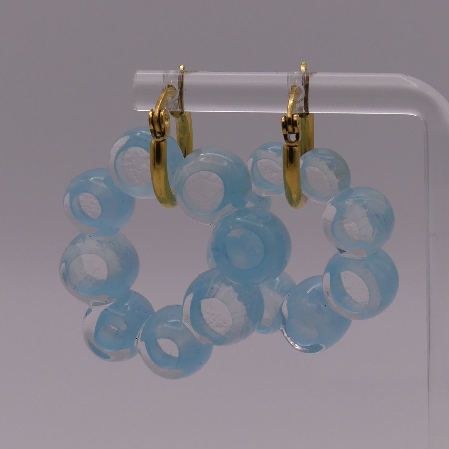 Boucles d'oreilles bleu clair