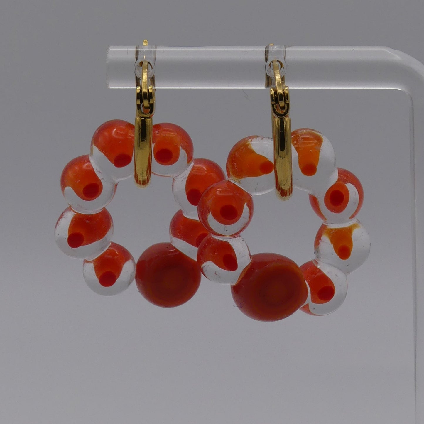 Boucles d'oreilles orange rouge