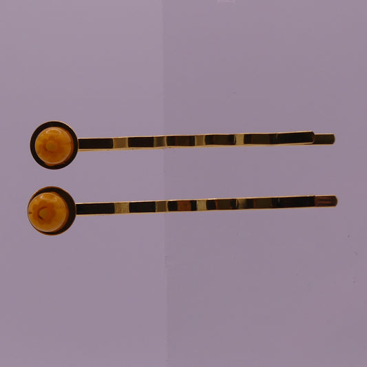 Pinces à cheveux jaune