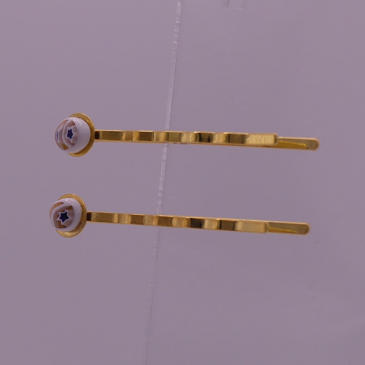 Pinces à cheveux blanc et bleu