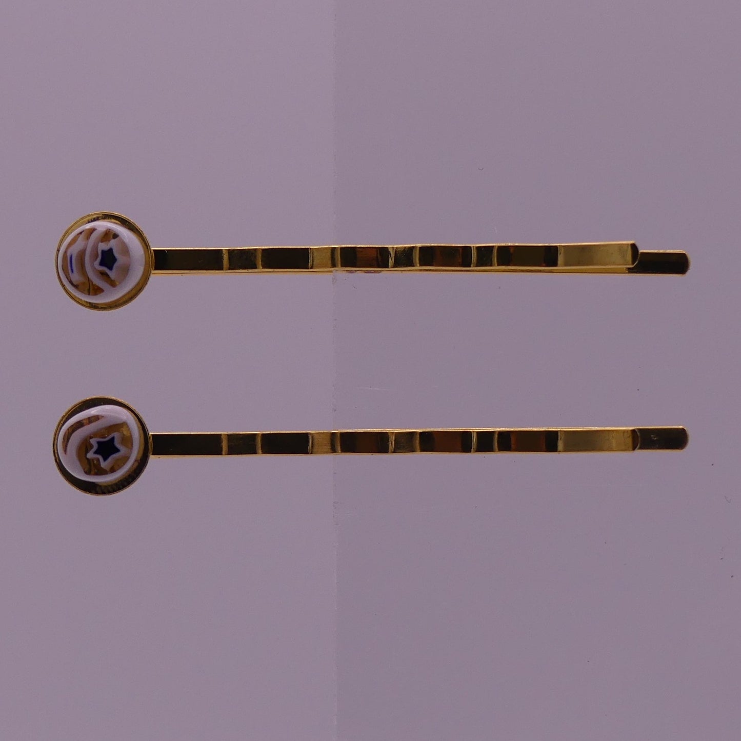 Pinces à cheveux blanc et bleu