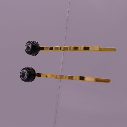 Pinces à cheveux noir motifs