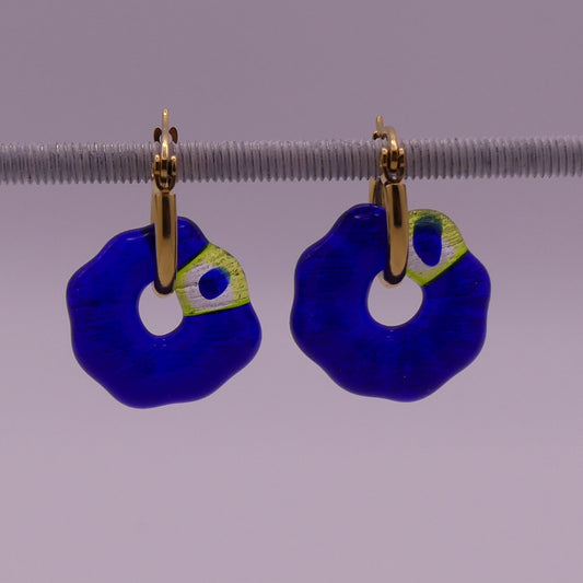 Boucles d'oreilles bleu et vert