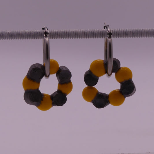 Boucles d'oreilles jaune et argenté