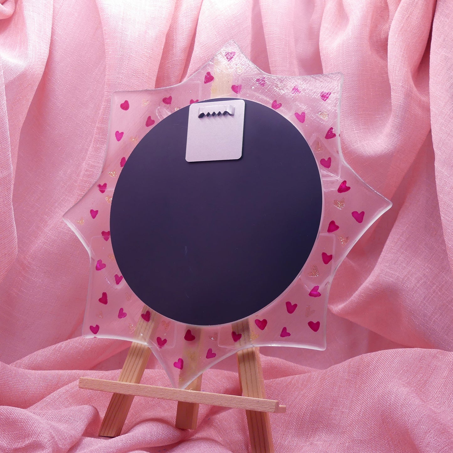 Miroir coeurs scintillants