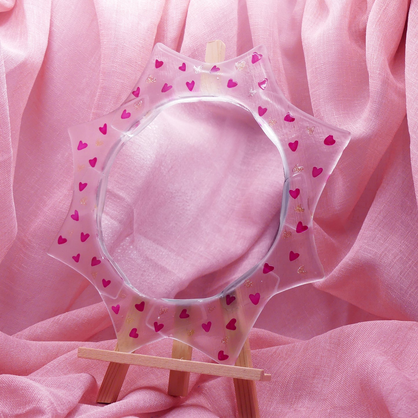 Miroir coeurs scintillants