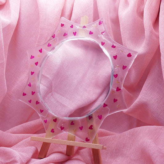 Miroir coeurs scintillants