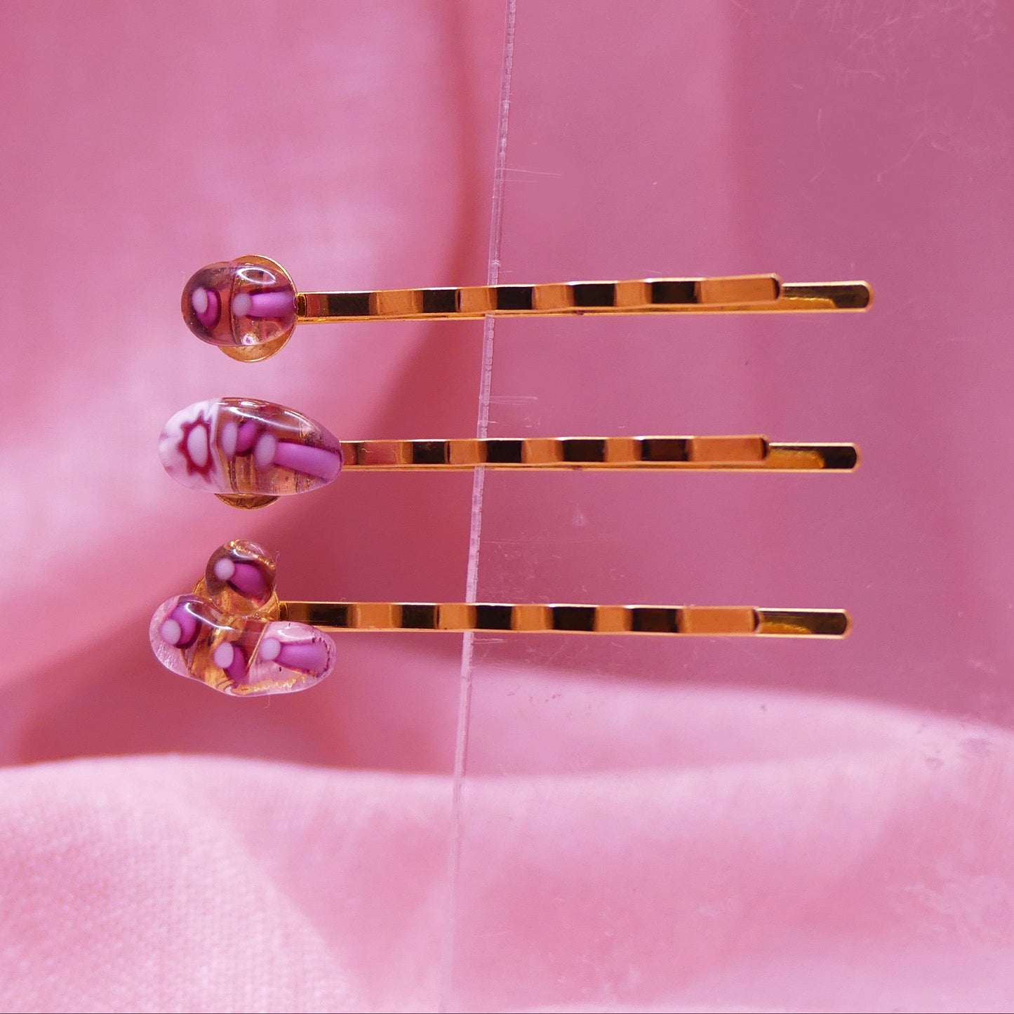 Pinces à cheveux framboise