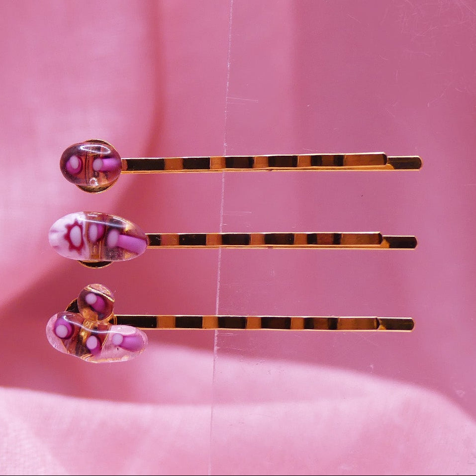 Pinces à cheveux framboise