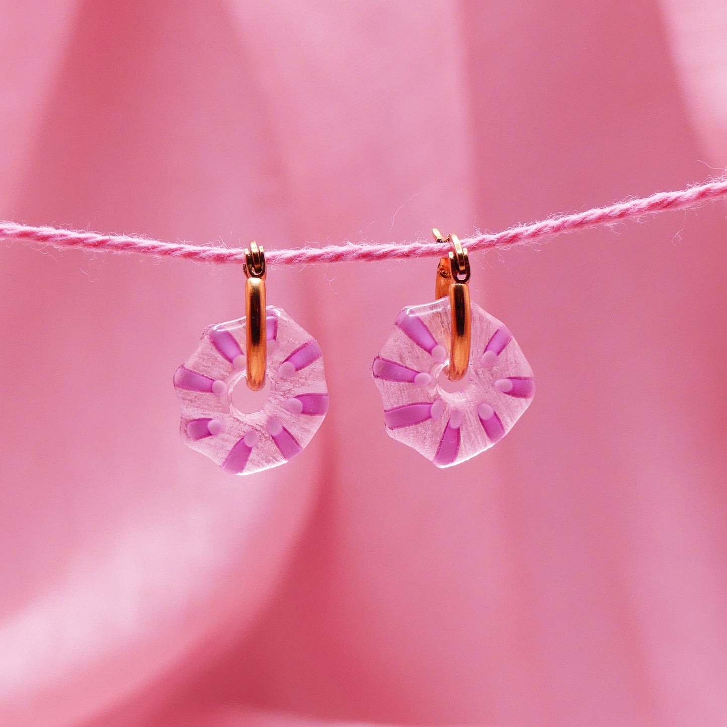 Boucles d'oreilles rose