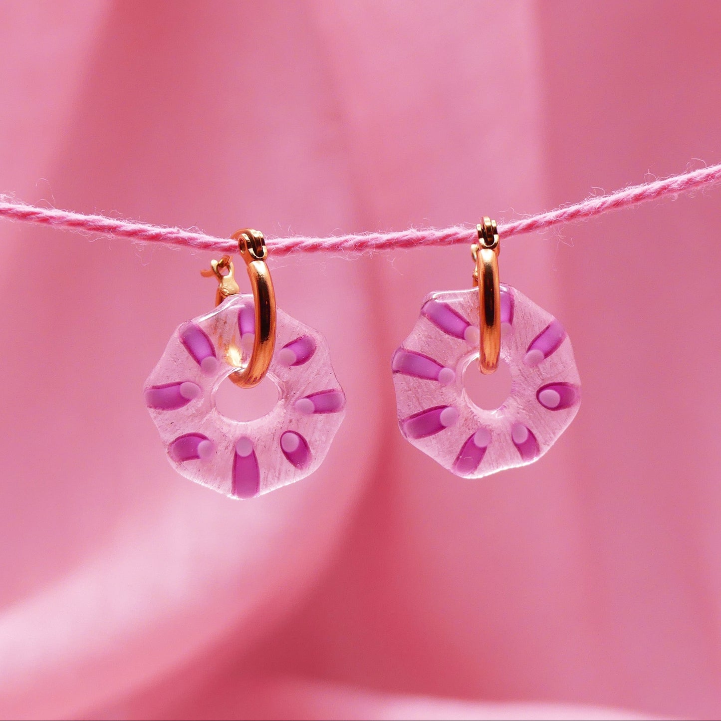 Boucles d'oreilles rose