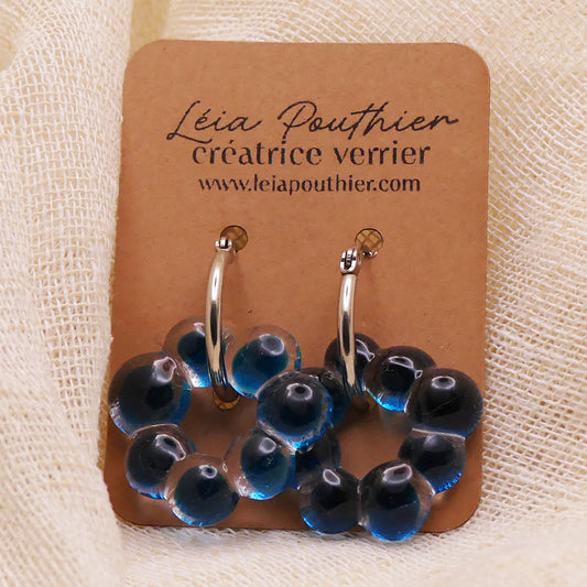Boucles d'oreilles bleues