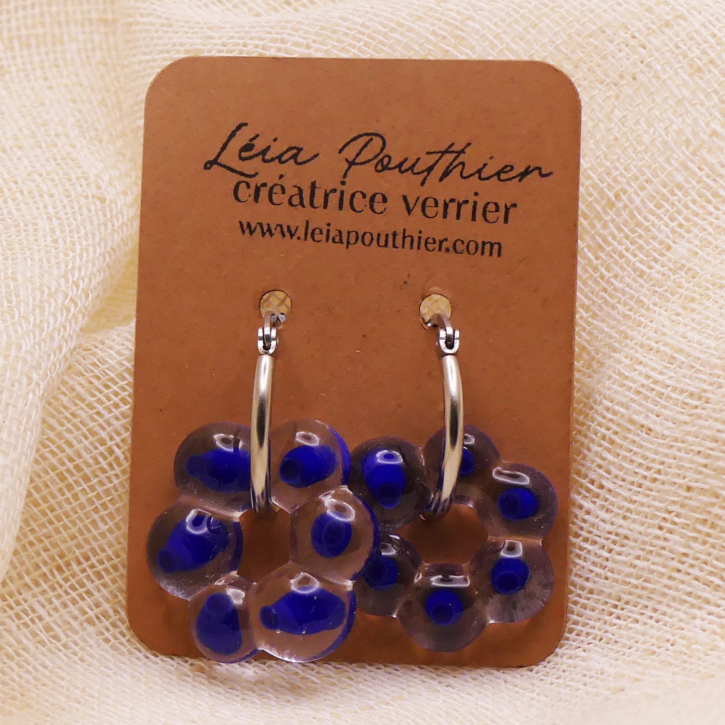 Boucles d'oreilles bleues
