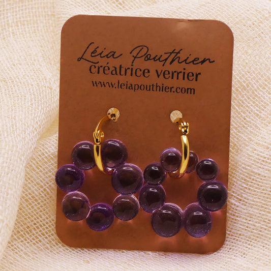 Boucles d'oreilles violettes