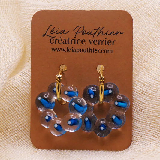 Boucles d'oreilles bleues