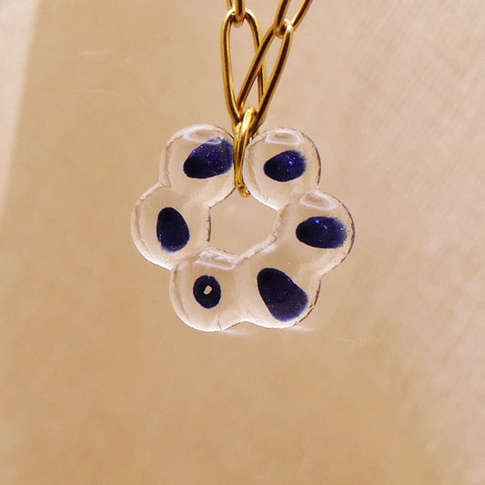 Collier bleu pailleté